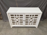 Hand Carved Indian Solid Wood Sideboard Jali Cabinet White